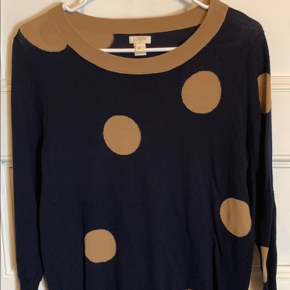 Navy & tan polka dot sweater